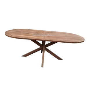 Table à manger ovale en teck d'extérieur, meubles en bois massif durables, design moderne, meubles pour villa, hôtel en extérieur - Product Image 2