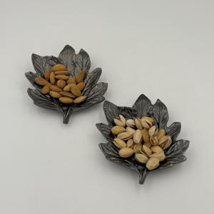 ชุดชามอะลูมิเนียมตกแต่งรูปใบไม้ 2 ใบ สำหรับใส่ผลไม้อบแห้ง ขนมขบเคี้ยว ตกแต่งโต๊ะอาหาร ผลิตและขายส่ง - Product Image 2