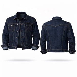 Wholesale <b>Men</b> <b>Denim</b> <b>Jacket</b> Dark Blue Custom Logo OEM Trucker Style Cotton <b>Jacket</b> Supplier Manufacturer Unisex <b>Denim</b> <b>Jackets</b> - Product Image 2