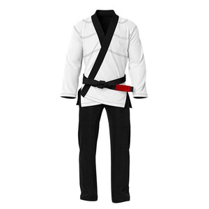 Black BJJ Kimono Men's Adult Martial Arts Judo Uniforms 100% Cotton Durable Regular Fit With Brown Collar and <b>Red</b> <b>Belt</b> Tip - Product Image 4