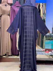 2025 nueva ropa islámica tradicional para mujeres Dubai Abaya hermosas telas negras del Golfo de Arabia Saudita características transpirables - Product Image 2