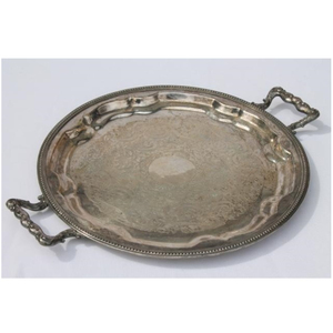 Superior Quality Gold Plated Brass <b>Dessert</b> Tray Attractive Design Customized Shape Large Size Ideal for Elegant Food Serving - Product Image 4