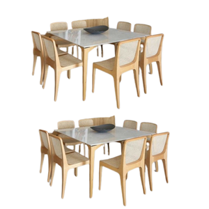 Nuevo Diseño de Juego de Comedor Ajustable Moderno Europeo de Madera Maciza, Juego de Mesa y Sillas de Comedor Súper Cómodas, Personalizable - Product Image 2