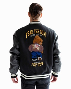 OEM personalizado colorido de manga larga parche Chenille bordado Streetwear Letterman Varsity chaqueta para los hombres - Product Image 3