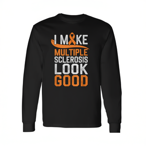 T-shirt a maniche lunghe per la consapevolezza della sclerosi multipla, maglietta promozionale MS che fa sembrare la malattia in modo positivo - Product Image 2