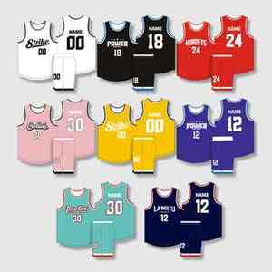 Uniformes de baloncesto de sarga de aparejos de poliéster 100%, conjuntos de ropa de equipo impresos personalizados, opciones transpirables y de talla grande - Product Image 1