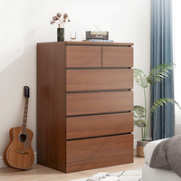 Armoire de salon moderne en bois massif suédois multifonctionnelle avec 5+ tiroirs, portes à panneaux plats et étagères