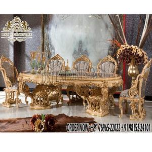 Ensemble de table à manger moderne en teck artisanal de luxe avec taille personnalisée et finition durable, chaises de salle à manger au look riche, États-Unis - Product Image 1