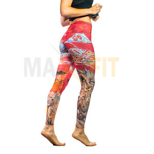 2023เลกกิ้งเอวสูงของผู้หญิงชุดเล่นโยคะระบายอากาศได้ดีเลกกิ้งพิมพ์ลายซับลิเมตลำลองดีไซน์ล่าสุดสีสันสดใส - Product Image 3