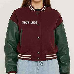 Chaqueta de Béisbol Varsity Personalizada con Mangas de Cuero y Logotipo Bordado en Chenille, Estilo Hip Hop, Moda Urbana - Product Image 4