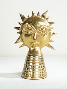 Feuille métallique avec base en marbre pour table console d'entrée, étagère décorative, accent artistique moderne, élévation du style contemporain de la maison - Product Image 2