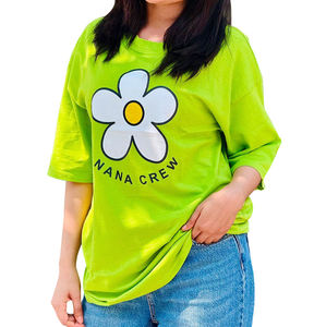 Venta al por mayor Premium 100% algodón O-cuello camiseta para mujer diseño personalizado hombro caído moda Casual estilo Logo de punto - Product Image 2