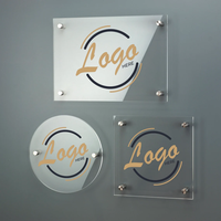 Plaque d'entreprise en acrylique, numéro de maison, panneau imprimé avec logo, signalisation d'adresse, décoration murale moderne transparente, panneau de devanture de salon