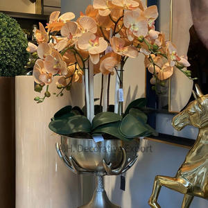 Florero de metal de diseño atractivo con macetas con acabado dorado brillante para floreros de centro de mesa - Product Image 4