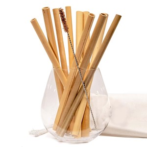 Juego de pajitas para beber de primera calidad, accesorios para Bar, pajitas de bambú con cepillo de limpieza para varias bebidas - Product Image 1