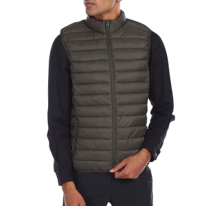 Chaleco acolchado para hombre con logotipo personalizado, ligero, sin mangas, abrigo cálido de invierno con capucha, chaqueta acolchada brillante - Product Image 1