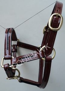 Venta al por mayor occidental accesorio suave acolchado canal vacío cuero Halter sillín en inglés diseño con ajuste de latón - Product Image 3