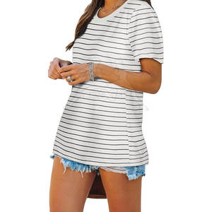 Camiseta básica de algodón con textura suave y comodidad diaria transpirable Camiseta de estilo de tendencia con cuello redondo simple - Product Image 3