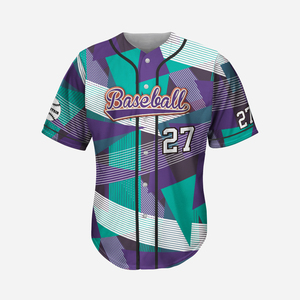 Maillot de baseball personnalisé respirant 100% polyester imprimé antibactérien séchage rapide col en V numéros d'équipe/nom du joueur en gros - Product Image 1