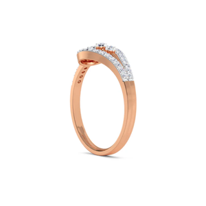 Anillo de Diamante Cultivado en Laboratorio de Dos Tonos para Mujer, Banda Delgada y Delicada, Diseño Elegante y Simple, Joyería Perfecta para Uso Diario o Regalo - Product Image 3