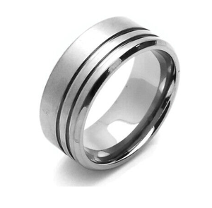 Nuevo diseñador Anillo de acero inoxidable Propuesta clásica Pareja de bodas Anillo de acero inoxidable Diseño elegante - Product Image 1