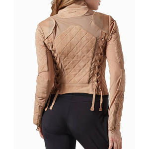 Veste en cuir suédé pour femmes, manteau de motard élégant et ajusté, vêtements d'extérieur décontractés, veste de moto vintage souple en faux daim pour femmes - Product Image 6