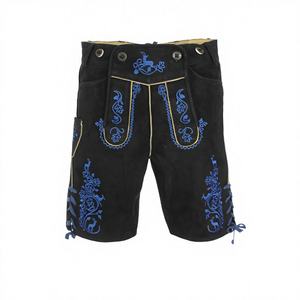 Costume de garçon pour l'Oktoberfest, Lederhosen, cuir de vache écologique, broderie florale, épaisseur 1,2 mm, Halloween, Purim, cosplay - Product Image 1