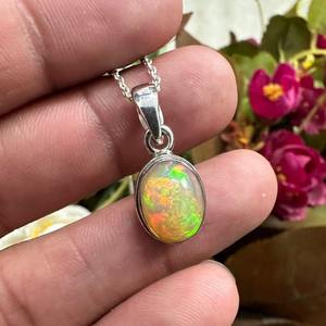 Opale Gemstone Pendentif Bijoux Pour Femmes Argent Boho Style Bijoux 925 En Argent Sterling Tendance À La Main Pendentif Cadeau Pour Elle - Product Image 3