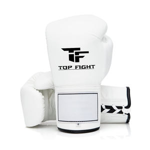 Gant d'entraînement de boxe en gel avec logo personnalisé Fabrication boîte de Kickboxing Mma gagnante en cuir PU noir à lacets - Product Image 1