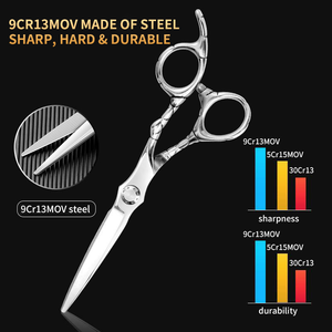100% Stainless Steel <b>Hair</b> <b>Cutting</b> Scissors Professional Barber 6.5 Inch Hairdressing Regular Scissor Salon <b>Razor</b> - Product Image 3