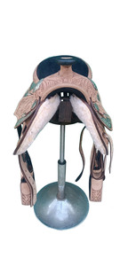 Sillín de caballo inteligente de cuero occidental para niños, sillín de caballo inteligente occidental para niños, sillín de vaquero juvenil para montar a caballo - Product Image 2