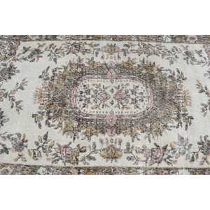 Turkish Vintage Area Rug 3.8x6.6 ft, <b>Brown</b> Solid Rug <b>Wool</b> - Product Image 4