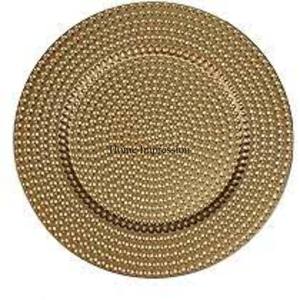 Meilleures ventes Assiettes de présentation à texture martelée de forme ronde en cuivre antique pour mariage et fête Centre de table - Product Image 5