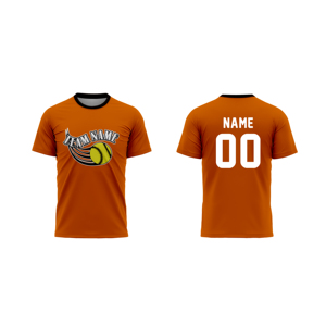 Custom Softball Jersey Team <b>Name</b> Sublimated Print Moisture Wicking Crew Neck Short Sleeve Unisex Adult Blue - Product Image 3