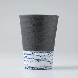 แก้วชาเซรามิก 310 มล. แก้วยูโนมิญี่ปุ่น - สีดำ x สีขาว - Product Image 2
