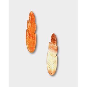 Cuentas Sueltas de Concha de Ostra Espinosa con Plumas - Product Image 3