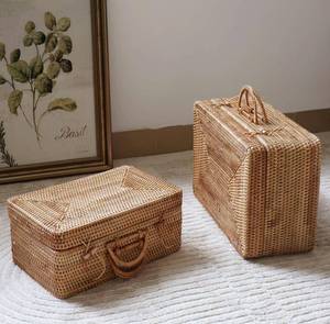 Ratttan-maletines rústicos estilo bohemio, bolsos y funda, logotipo personalizado, varios tamaños, OEM, Exportación - Product Image 4