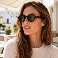 Lunettes de soleil polarisées rondes en acétate Mellume avec logo personnalisé, protection UV400, monture épaisse vintage, pour hommes et femmes, vente en gros, mode, extérieur