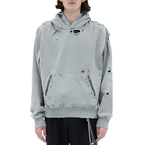 Sudaderas con capucha desgastadas Fabricante personalizado Alta calidad 100% Algodón Poliéster Hombres Vintage Sudaderas con capucha desgastadas Sudaderas Hombres OEM - Product Image 1