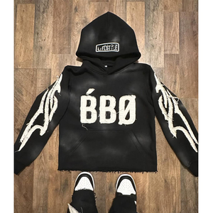 Moda NYLON FLEECE SUÉTER CON CAPUCHA y mangas largas bolsillos de costura lateral 100% algodón para hombres sudaderas con capucha - Product Image 1