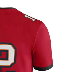 Maillot de football américain d'été de haute qualité, logo personnalisé, uniforme d'équipe, imprimé par transfert thermique, short grande taille, respirant, séchage rapide - Product Image 5