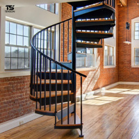 Escalier en spirale moderne de luxe en acier inoxydable pour appartement et hôtel, design élégant et durable, marque TENSON, garantie de plus de 5 ans sur site