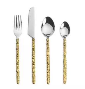 Usine de haute qualité argenterie 4 pièces couteau à dîner fourchette cuillère miroir acier poli couverts en acier inoxydable ensemble de couverts - Product Image 4