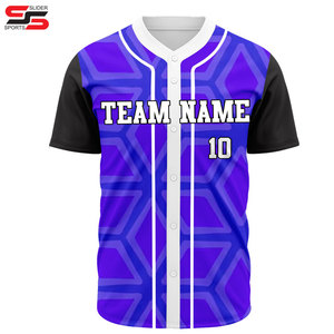Custom Youth Printed Button <b>Down</b> Baseball Team Uniform Sports Shirts Sublimated Heat-transfer Mesh Baseball Jersey for Men - Product Image 1