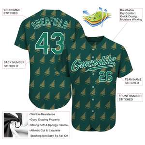 เสื้อเบสบอลพิมพ์ลายสีเขียวเคลลี่สีเขียวขาว3D คริสต์มาสของแท้ - Product Image 3