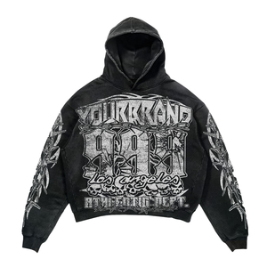 Trajes de chándal de gran tamaño con lavado ácido unisex personalizados Dtg nuevos trajes de chándal para correr para hombres y mujeres al por mayor trajes de chándal con lavado de piedra - Product Image 4