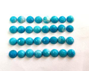 Naturel Arizona Turquoise Rond Rose Cut 6mm - Loose Turquoise Rose Cut Top Quality Loose Gemstone - Product Image 2
