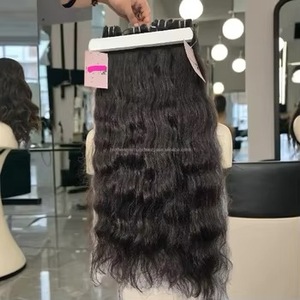 Extensions de cheveux indiens à cuticules intactes 100% Pelo Virgin Remy Machine Double Weft Hair Weaving - Product Image 4