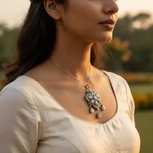 Pendentif en diamant Vintage Art Palace pour femmes, bijoux élégants, charme - Product Image 3