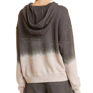 Venta al por mayor 100% algodón Mujer Casual Sudadera con capucha cómoda cremallera ajuste logotipo personalizado transpirable chaqueta de invierno logotipo frontal con capucha cuello - Product Image 2